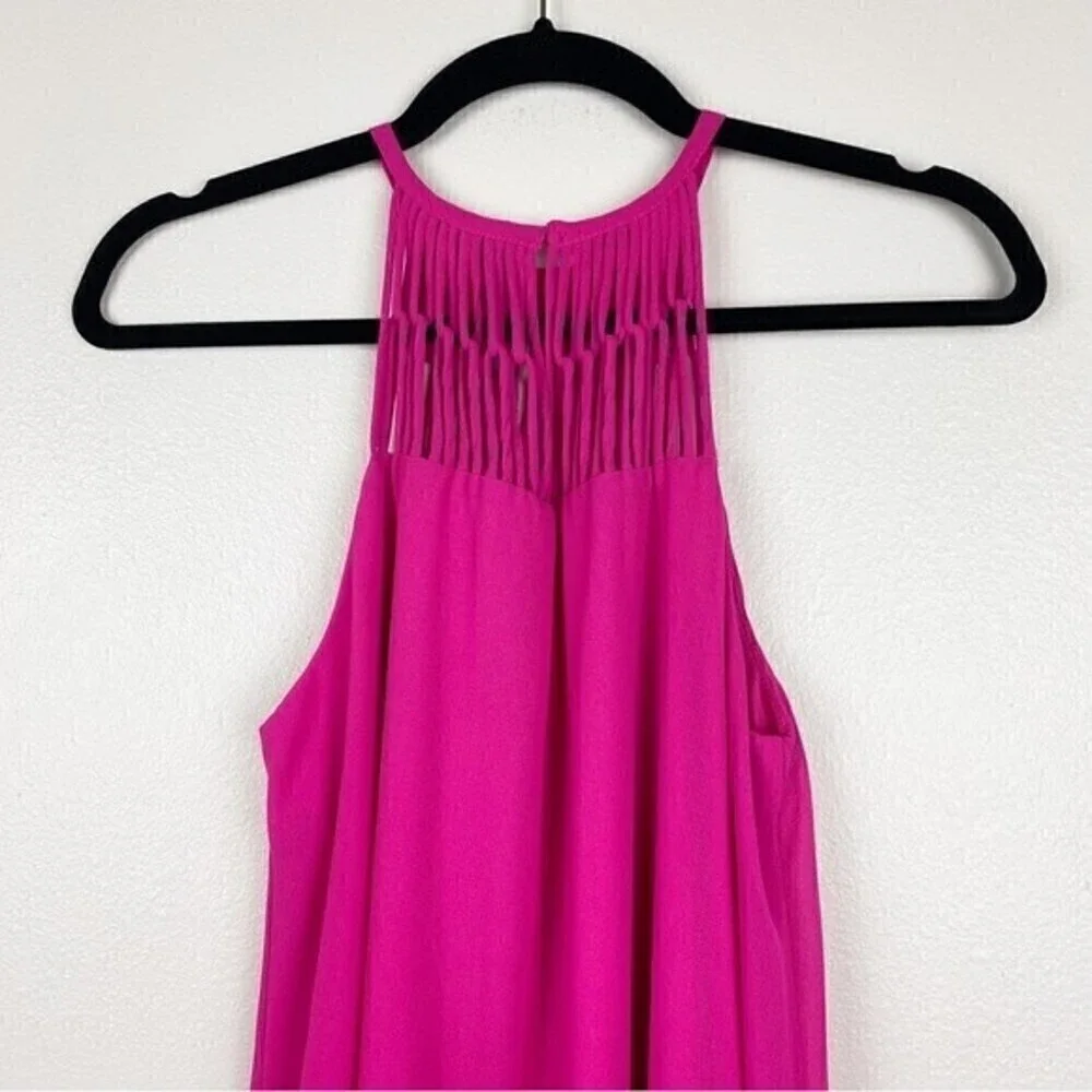 Lulu's Tell Me Fuchsia Swing Lightweight Flirty Swing Mini Dress Size S - Picture 7 of 10